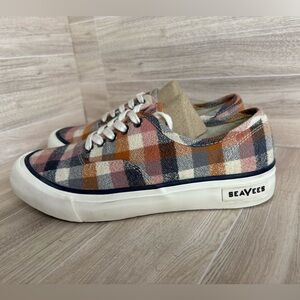 SeaVees Legend sneaker amber plaid flannel Women 6